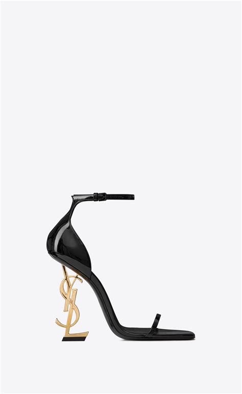 ysl black and gold heels